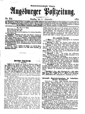 Augsburger Postzeitung Samstag 11. September 1869