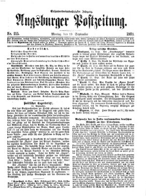 Augsburger Postzeitung Montag 13. September 1869