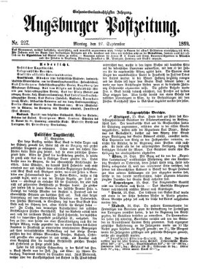 Augsburger Postzeitung Montag 27. September 1869