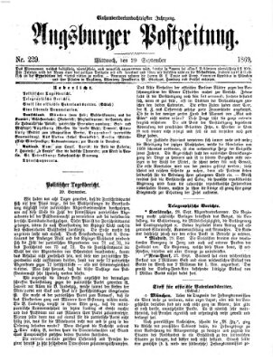 Augsburger Postzeitung Mittwoch 29. September 1869