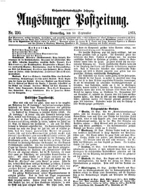 Augsburger Postzeitung Donnerstag 30. September 1869