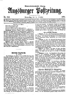 Augsburger Postzeitung Donnerstag 14. Oktober 1869