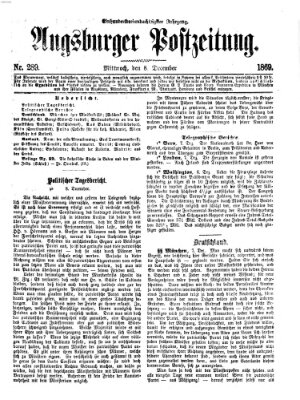 Augsburger Postzeitung Mittwoch 8. Dezember 1869