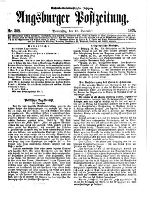 Augsburger Postzeitung Donnerstag 30. Dezember 1869