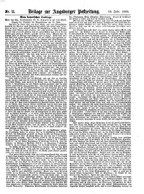 Augsburger Postzeitung. Beilage zur Augsburger Postzeitung (Augsburger Postzeitung) Donnerstag 18. Februar 1869