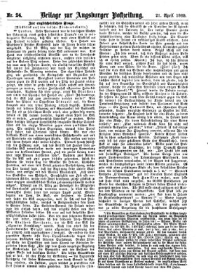 Augsburger Postzeitung. Beilage zur Augsburger Postzeitung (Augsburger Postzeitung) Mittwoch 21. April 1869