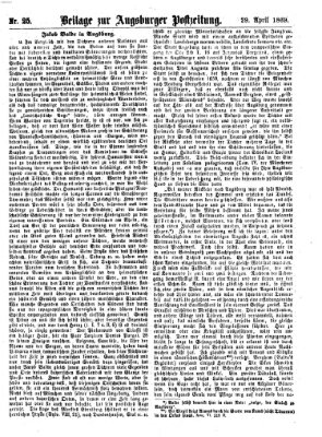 Augsburger Postzeitung. Beilage zur Augsburger Postzeitung (Augsburger Postzeitung) Donnerstag 29. April 1869