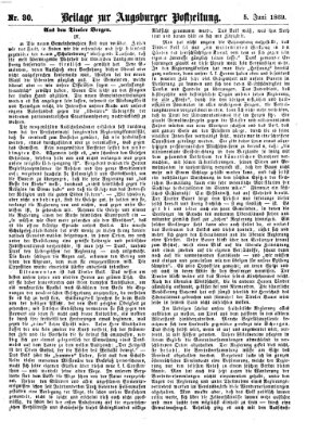 Augsburger Postzeitung. Beilage zur Augsburger Postzeitung (Augsburger Postzeitung) Samstag 5. Juni 1869