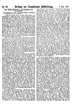 Augsburger Postzeitung. Beilage zur Augsburger Postzeitung (Augsburger Postzeitung) Montag 2. August 1869