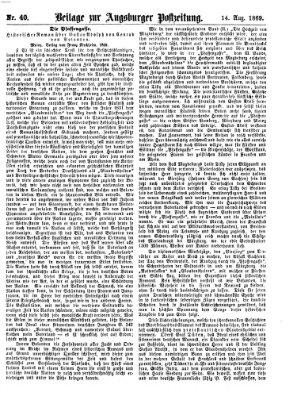 Augsburger Postzeitung. Beilage zur Augsburger Postzeitung (Augsburger Postzeitung) Samstag 14. August 1869