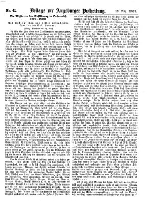 Augsburger Postzeitung. Beilage zur Augsburger Postzeitung (Augsburger Postzeitung) Donnerstag 19. August 1869