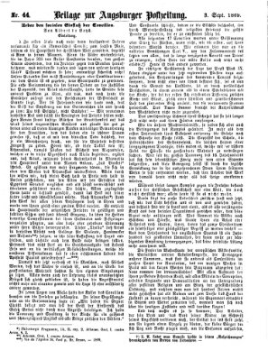 Augsburger Postzeitung. Beilage zur Augsburger Postzeitung (Augsburger Postzeitung) Freitag 3. September 1869