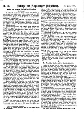 Augsburger Postzeitung. Beilage zur Augsburger Postzeitung (Augsburger Postzeitung) Mittwoch 22. September 1869