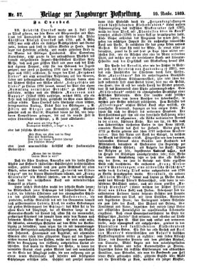 Augsburger Postzeitung. Beilage zur Augsburger Postzeitung (Augsburger Postzeitung) Montag 29. November 1869