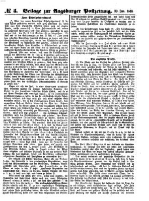 Augsburger Postzeitung. Beilage zur Augsburger Postzeitung (Augsburger Postzeitung) Donnerstag 30. Januar 1868