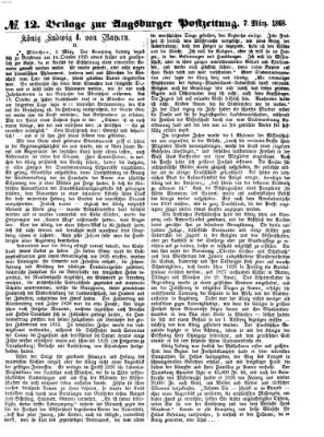 Augsburger Postzeitung. Beilage zur Augsburger Postzeitung (Augsburger Postzeitung) Samstag 7. März 1868