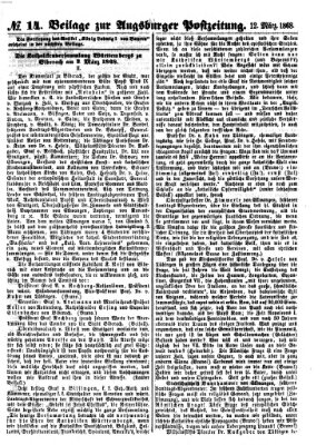 Augsburger Postzeitung. Beilage zur Augsburger Postzeitung (Augsburger Postzeitung) Donnerstag 12. März 1868