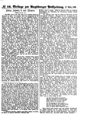 Augsburger Postzeitung. Beilage zur Augsburger Postzeitung (Augsburger Postzeitung) Dienstag 17. März 1868