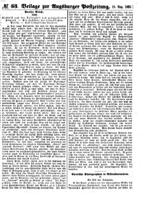 Augsburger Postzeitung. Beilage zur Augsburger Postzeitung (Augsburger Postzeitung) Montag 10. August 1868