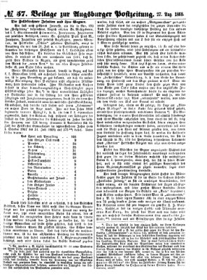 Augsburger Postzeitung. Beilage zur Augsburger Postzeitung (Augsburger Postzeitung) Donnerstag 27. August 1868