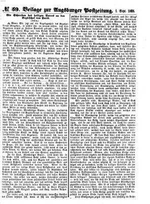 Augsburger Postzeitung. Beilage zur Augsburger Postzeitung (Augsburger Postzeitung) Dienstag 1. September 1868