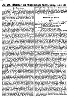 Augsburger Postzeitung. Beilage zur Augsburger Postzeitung (Augsburger Postzeitung) Freitag 16. Oktober 1868