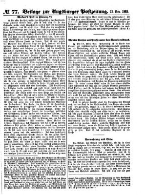 Augsburger Postzeitung. Beilage zur Augsburger Postzeitung (Augsburger Postzeitung) Montag 23. November 1868