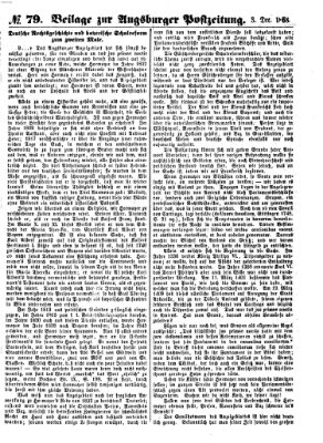 Augsburger Postzeitung. Beilage zur Augsburger Postzeitung (Augsburger Postzeitung) Donnerstag 3. Dezember 1868