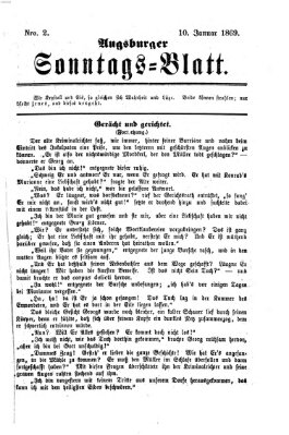 Augsburger Sonntagsblatt (Augsburger Postzeitung) Sonntag 10. Januar 1869