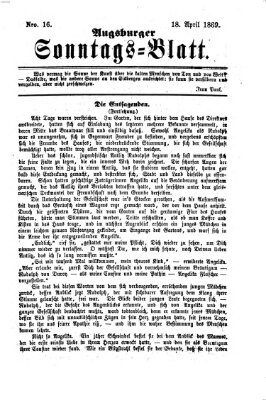 Augsburger Sonntagsblatt (Augsburger Postzeitung) Sonntag 18. April 1869