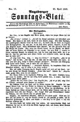 Augsburger Sonntagsblatt (Augsburger Postzeitung) Sonntag 25. April 1869