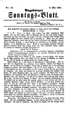 Augsburger Sonntagsblatt (Augsburger Postzeitung) Sonntag 2. Mai 1869