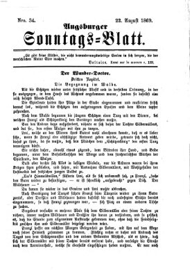 Augsburger Sonntagsblatt (Augsburger Postzeitung) Sonntag 22. August 1869