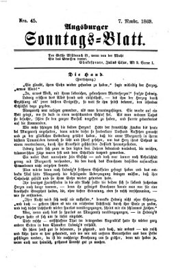 Augsburger Sonntagsblatt (Augsburger Postzeitung) Sonntag 7. November 1869