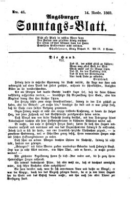 Augsburger Sonntagsblatt (Augsburger Postzeitung) Sonntag 14. November 1869