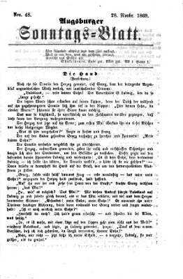 Augsburger Sonntagsblatt (Augsburger Postzeitung) Sunday 28. November 1869