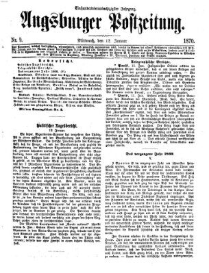 Augsburger Postzeitung Mittwoch 12. Januar 1870