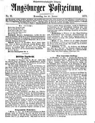 Augsburger Postzeitung Donnerstag 20. Januar 1870