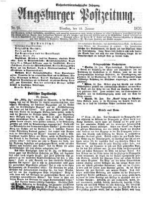 Augsburger Postzeitung Dienstag 25. Januar 1870