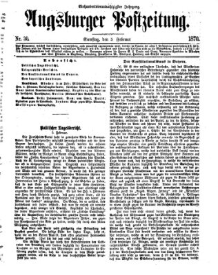 Augsburger Postzeitung Samstag 5. Februar 1870