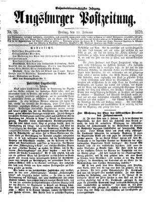 Augsburger Postzeitung Freitag 11. Februar 1870