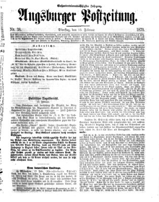 Augsburger Postzeitung Dienstag 15. Februar 1870