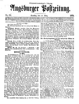 Augsburger Postzeitung Samstag 12. März 1870