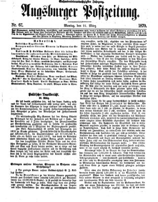 Augsburger Postzeitung Montag 21. März 1870