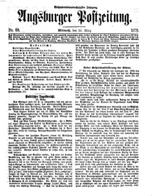 Augsburger Postzeitung Mittwoch 23. März 1870