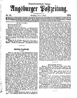 Augsburger Postzeitung Samstag 9. April 1870