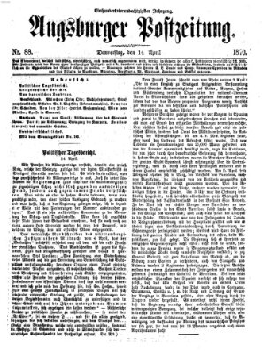 Augsburger Postzeitung Donnerstag 14. April 1870