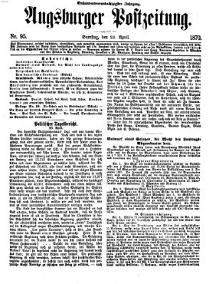 Augsburger Postzeitung Samstag 23. April 1870