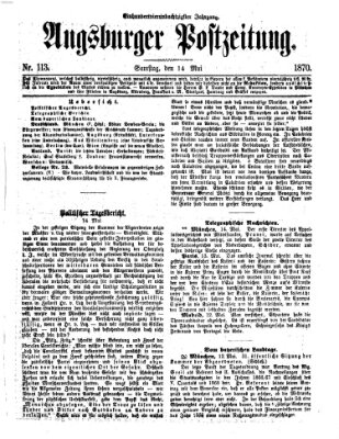 Augsburger Postzeitung Samstag 14. Mai 1870