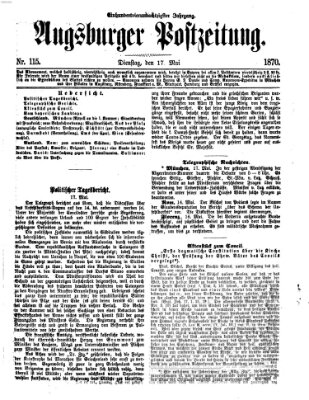 Augsburger Postzeitung Dienstag 17. Mai 1870